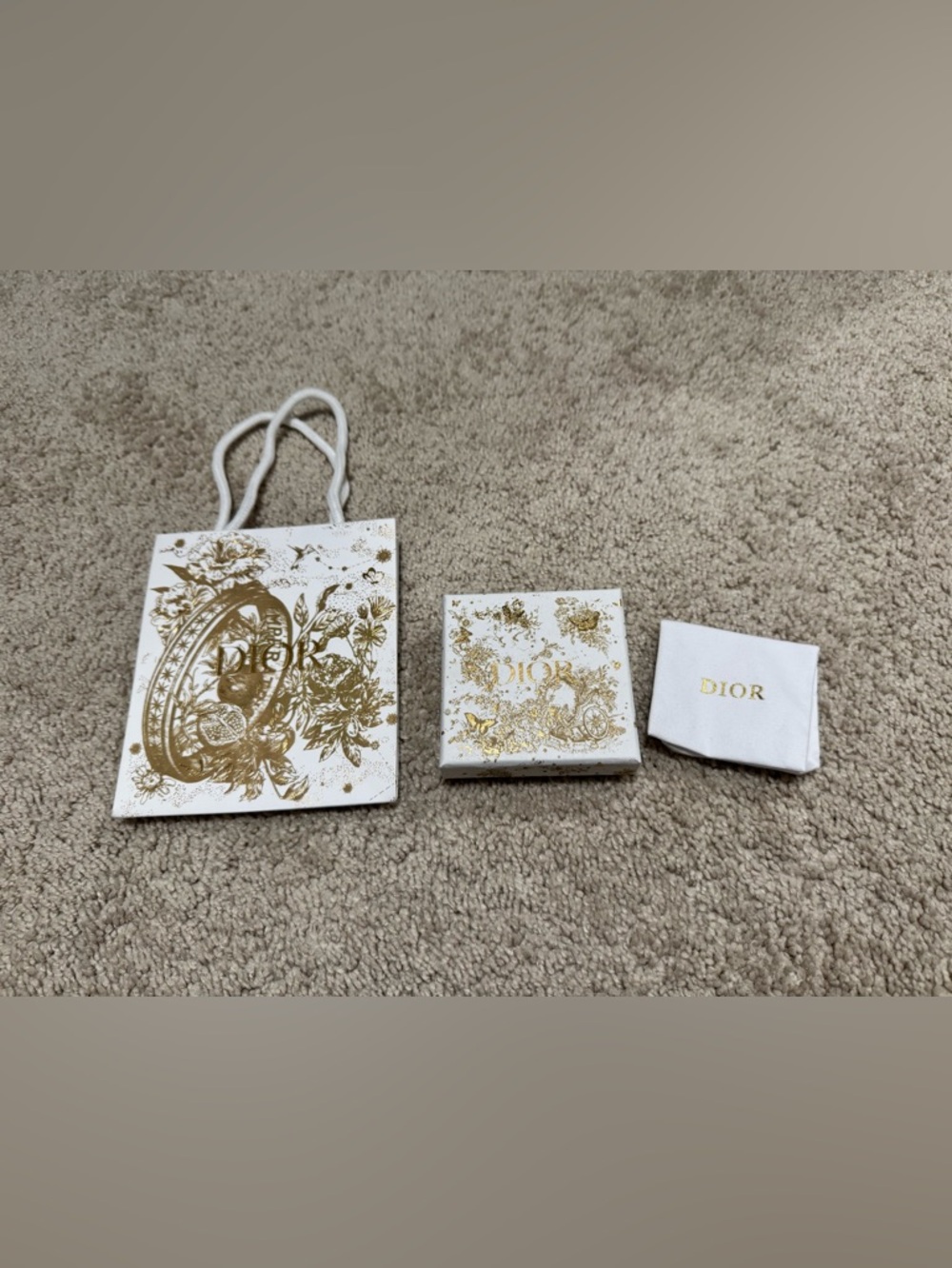 Dior Jewelry Gift Box and Pouch, for earrings and bracelet. Holiday edition.